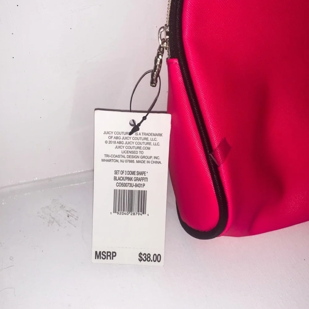 New Juicy Couture Woman’s Simply Stunning Hot Pink & Black Clutch